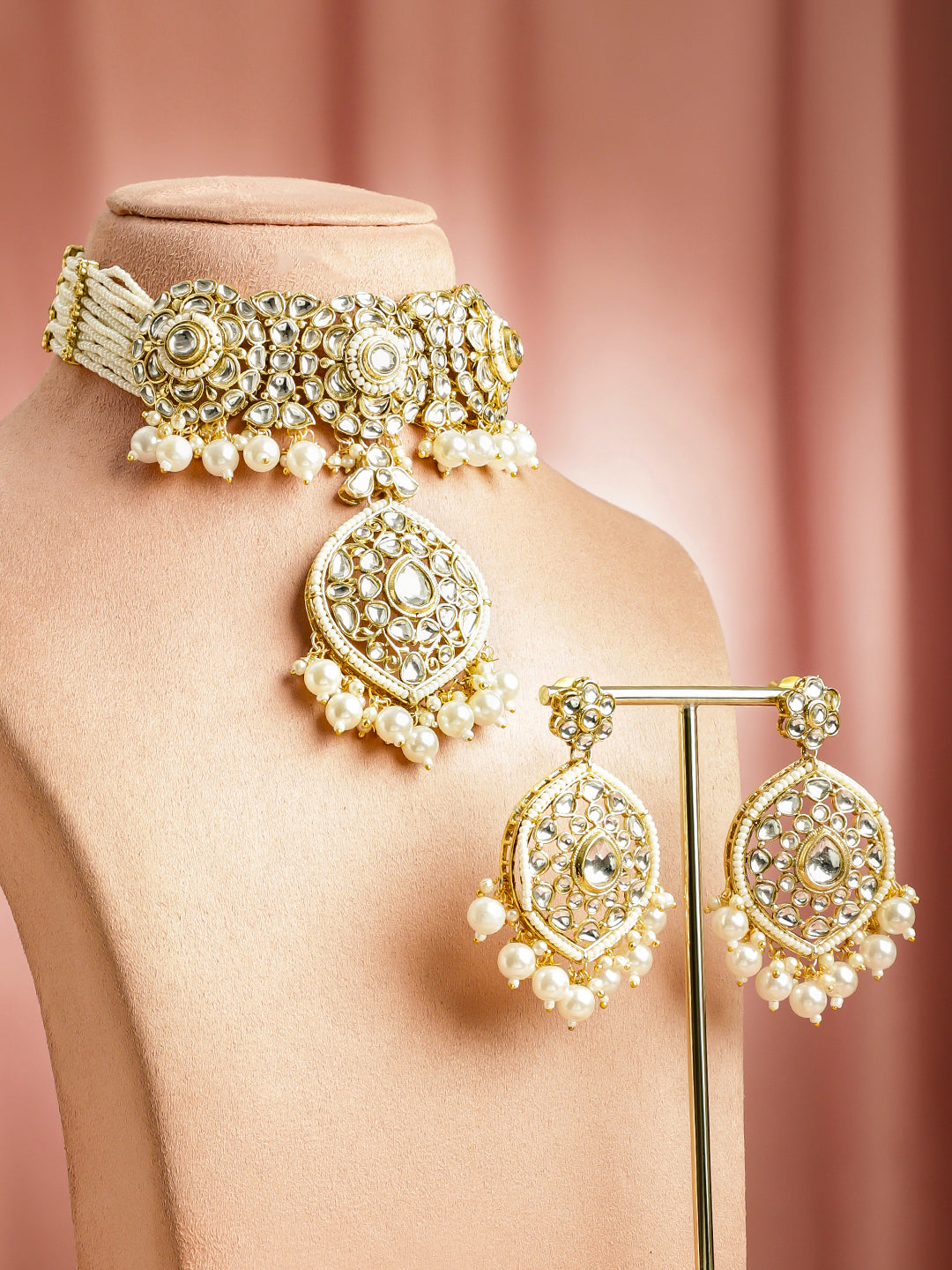 Art of Ivory Glow Kundan Choker Set フリーサイズ