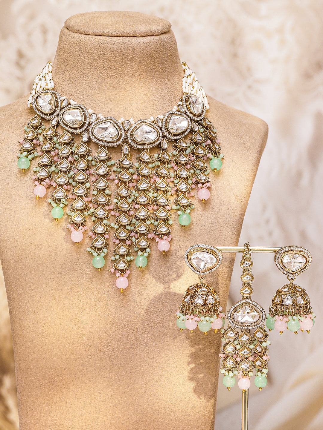 Palace Jewel Luxe Kundan Necklace Set フリーサイズ