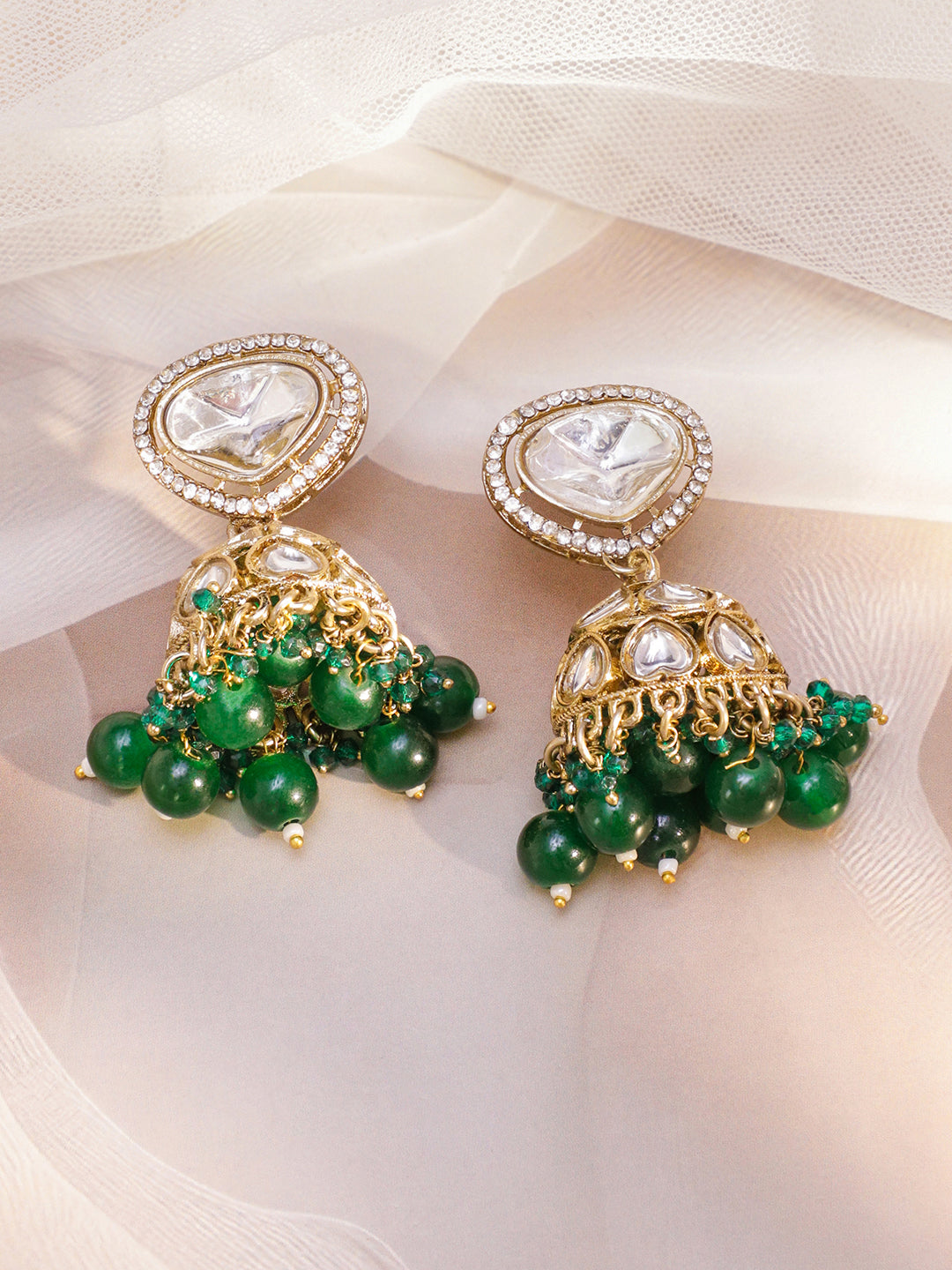 Statement Glow Green Necklace Set フリーサイズ