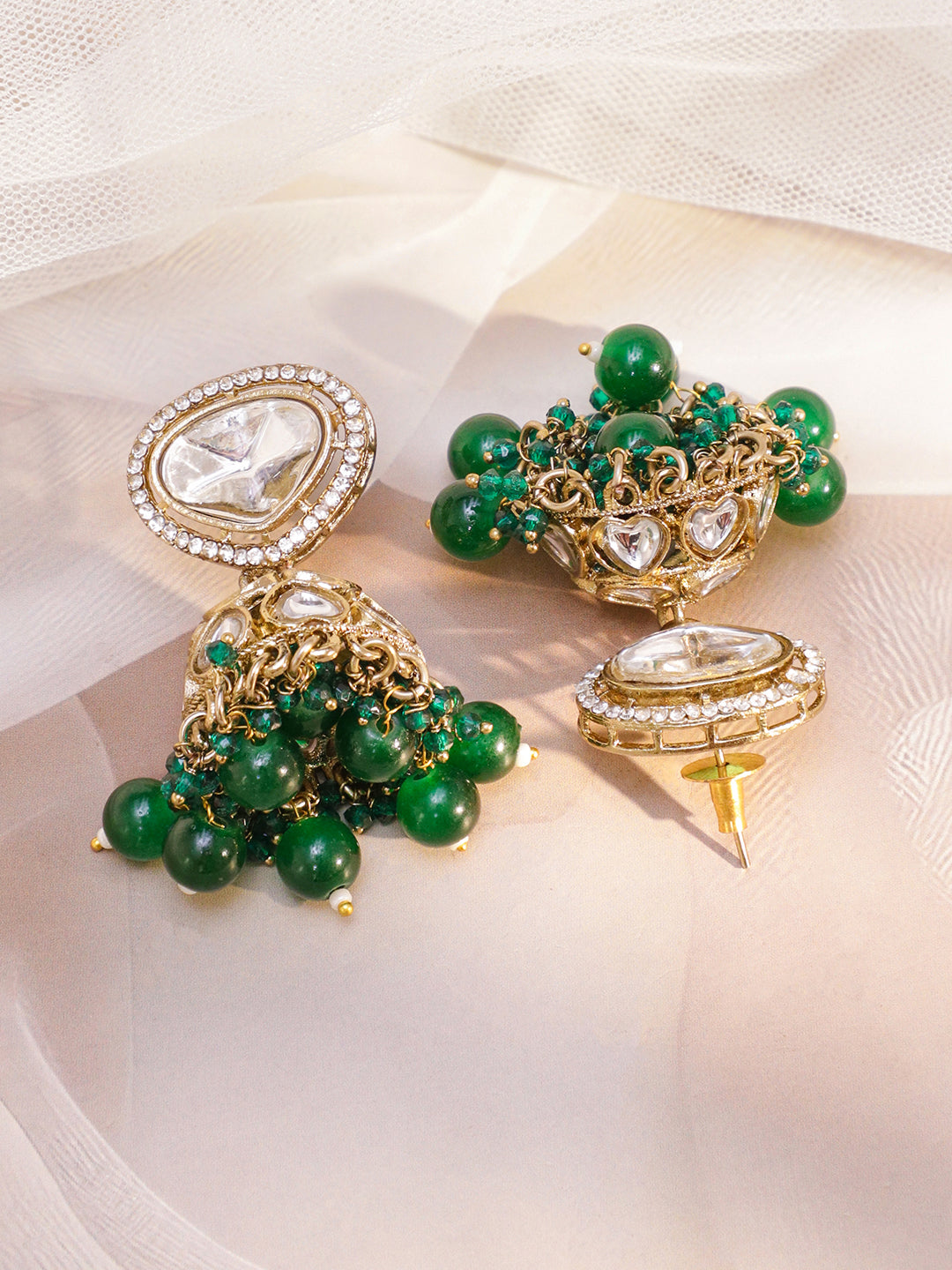 Statement Glow Green Necklace Set フリーサイズ