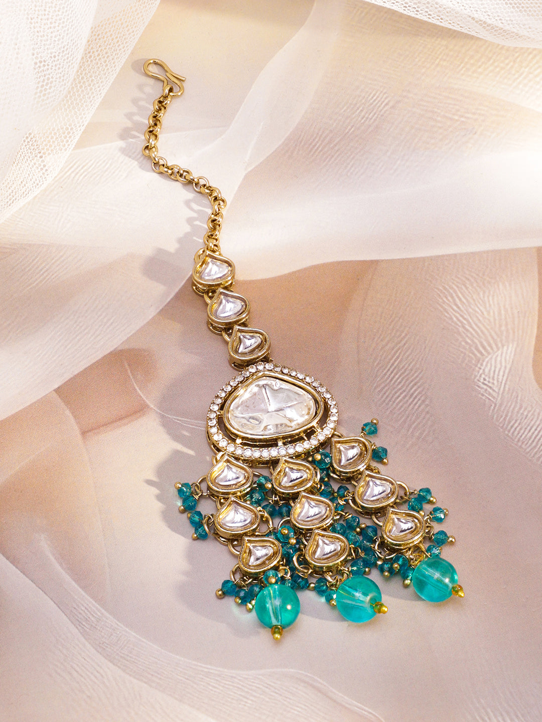 Turquoise Radiance Kundan Lux Choker Set フリーサイズ