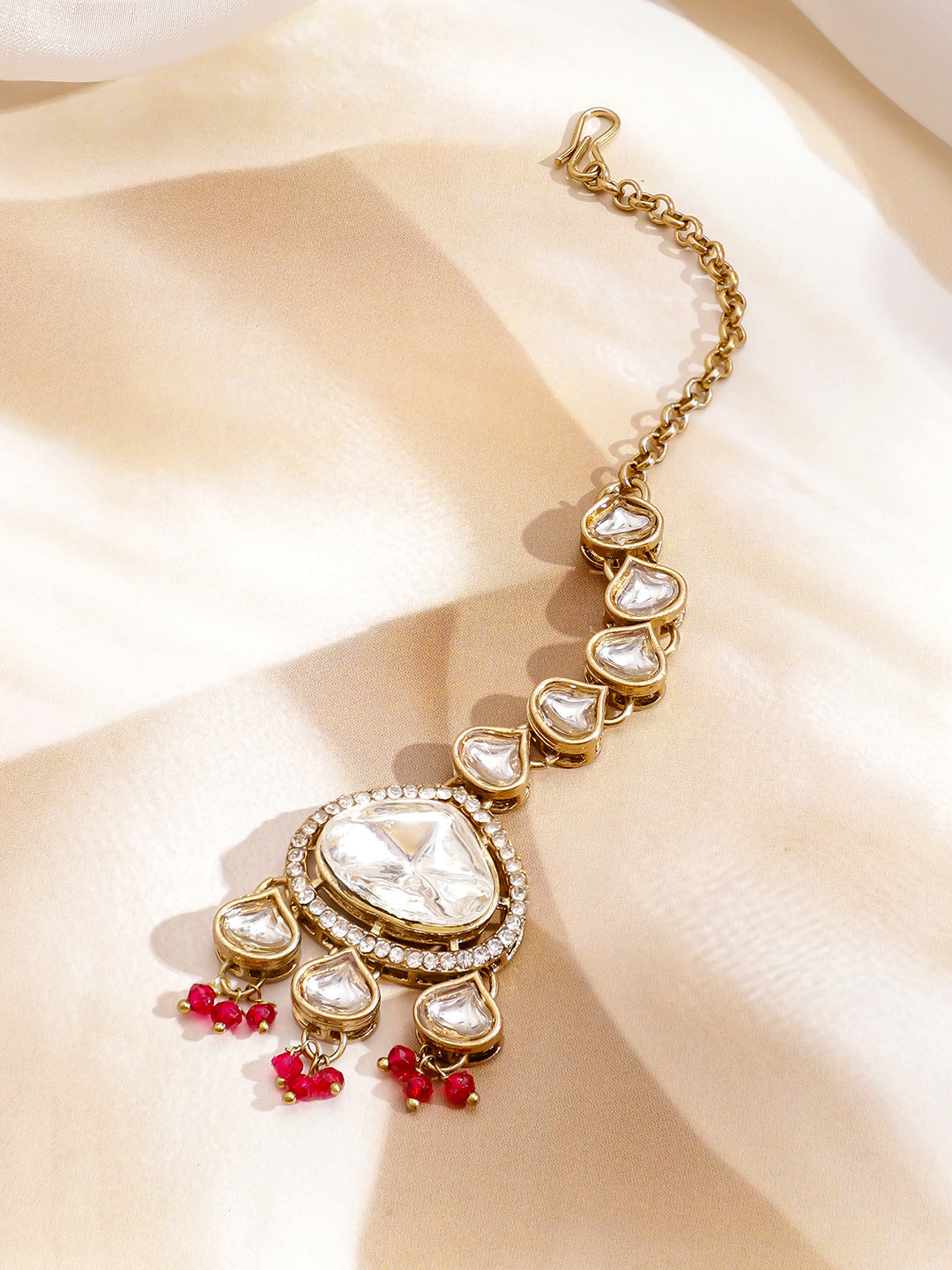 Pink & Ivory Romance Kundan Necklace Set フリーサイズ