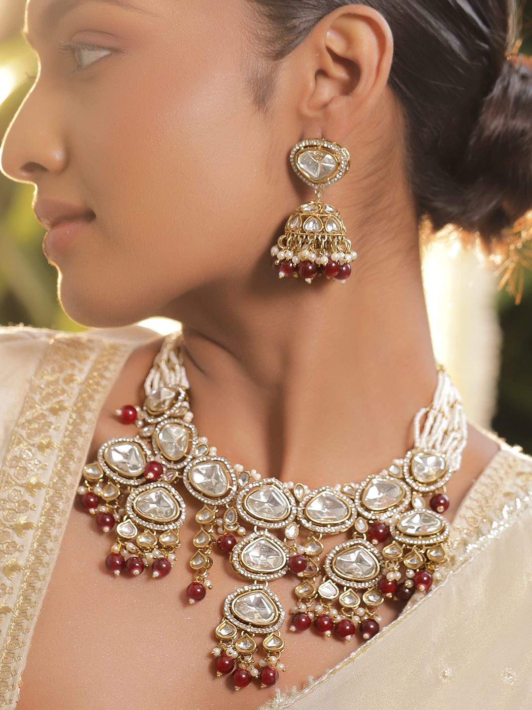 Wedding Ready Kundan Pearl Jewellery Set フリーサイズ