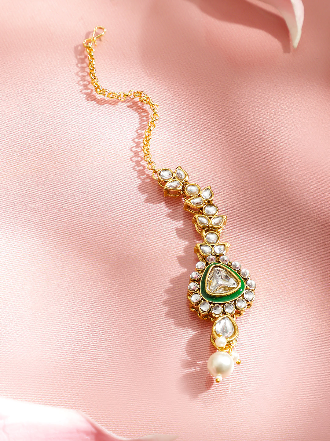 Green Grace Kundan Necklace Set フリーサイズ