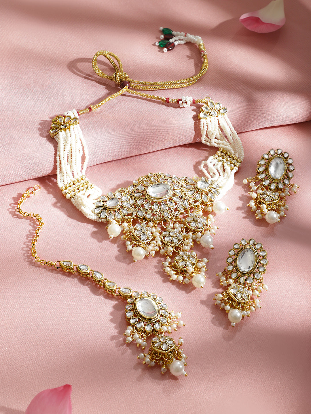 Eternal Pearl Kundan Choker Set フリーサイズ