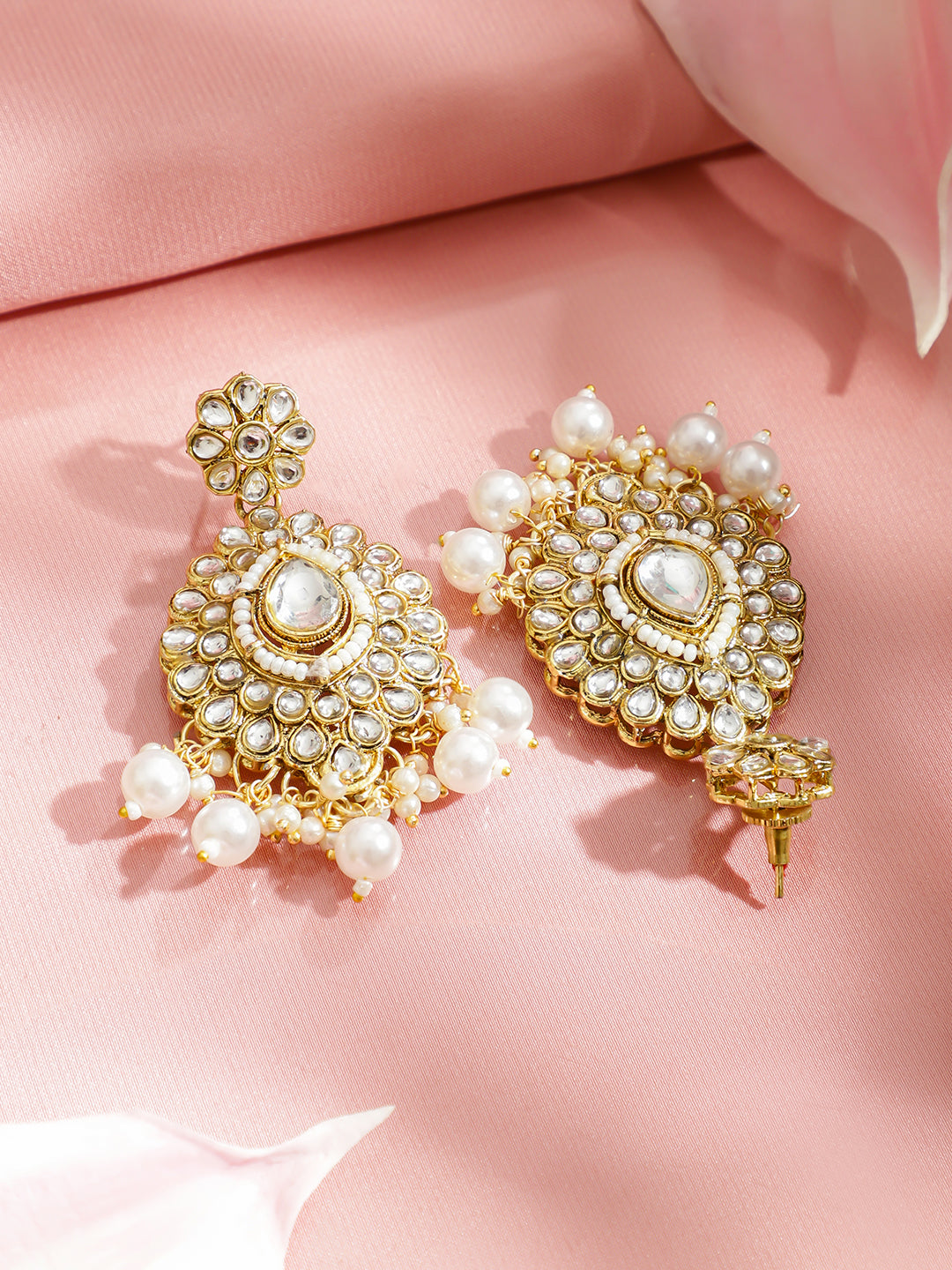Palace Art Kundan Pearl Necklace Set フリーサイズ