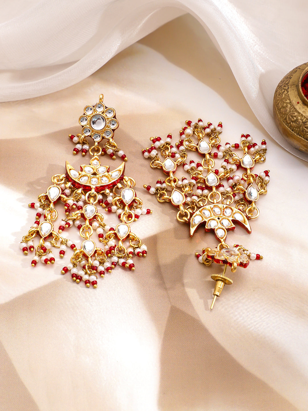 Timeless Gleam of Kundan Necklace Set フリーサイズ