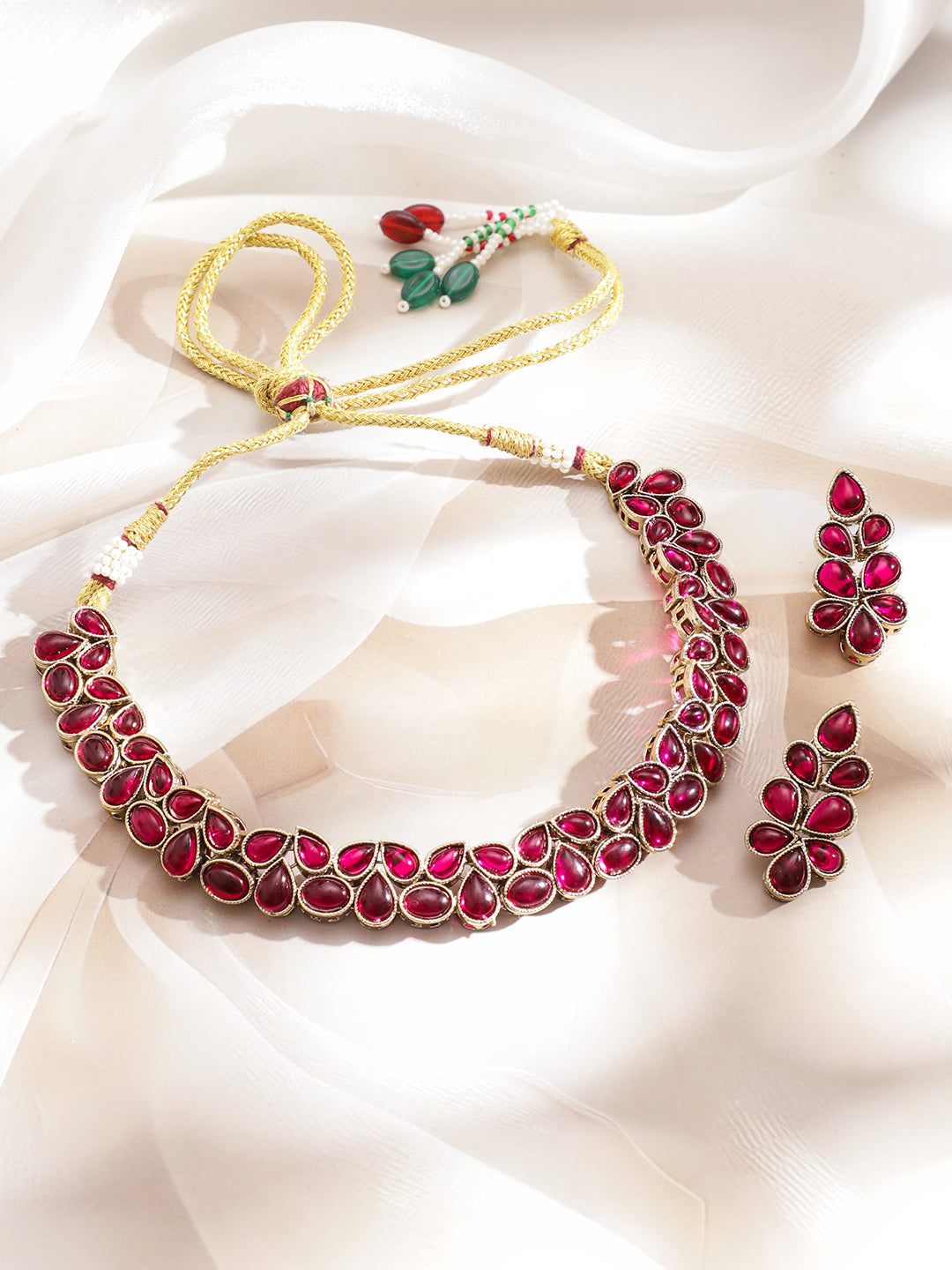 Ruby Pink Necklace Set フリーサイズ