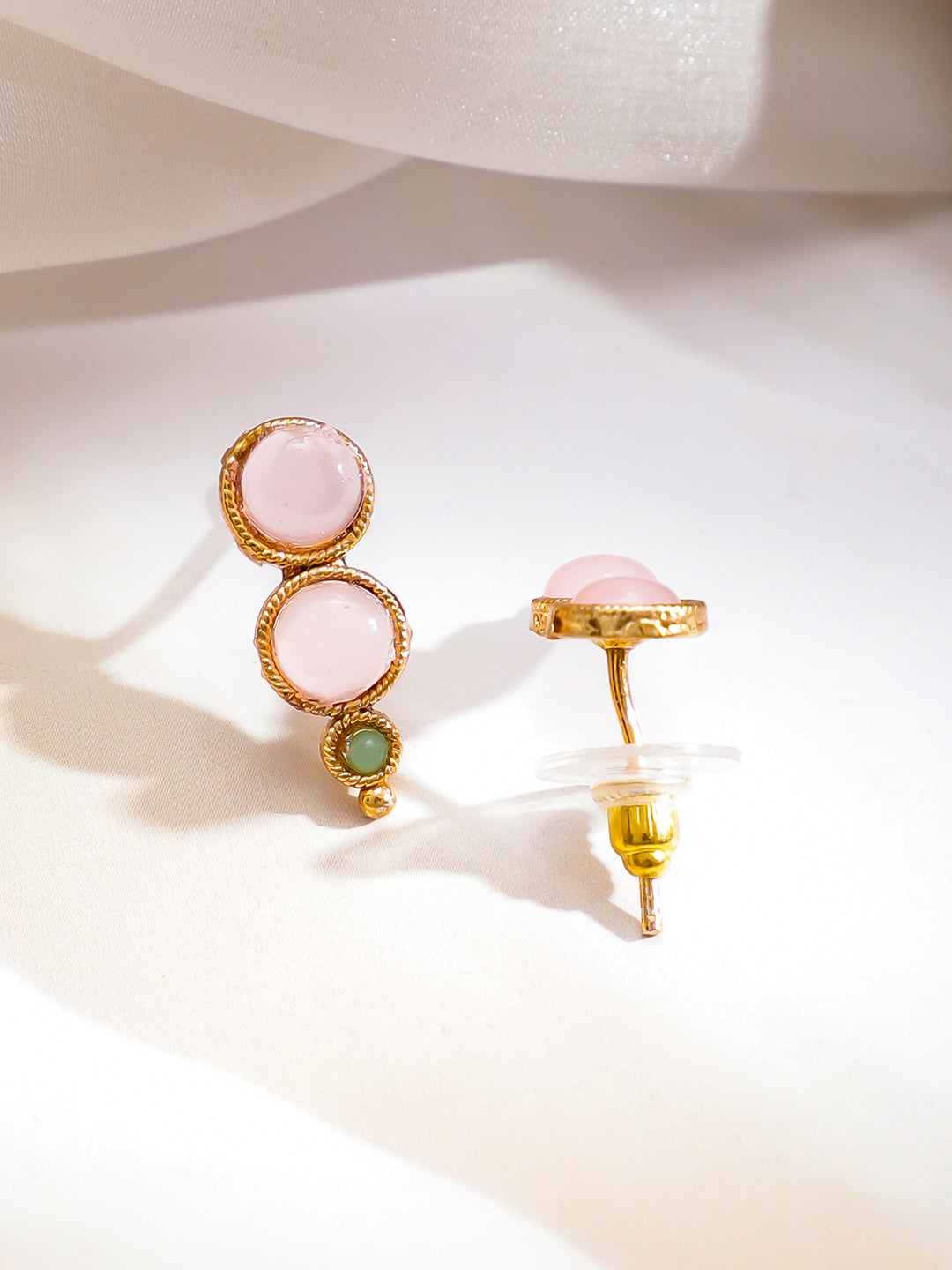 Pink & Green Studded Necklace Set フリーサイズ