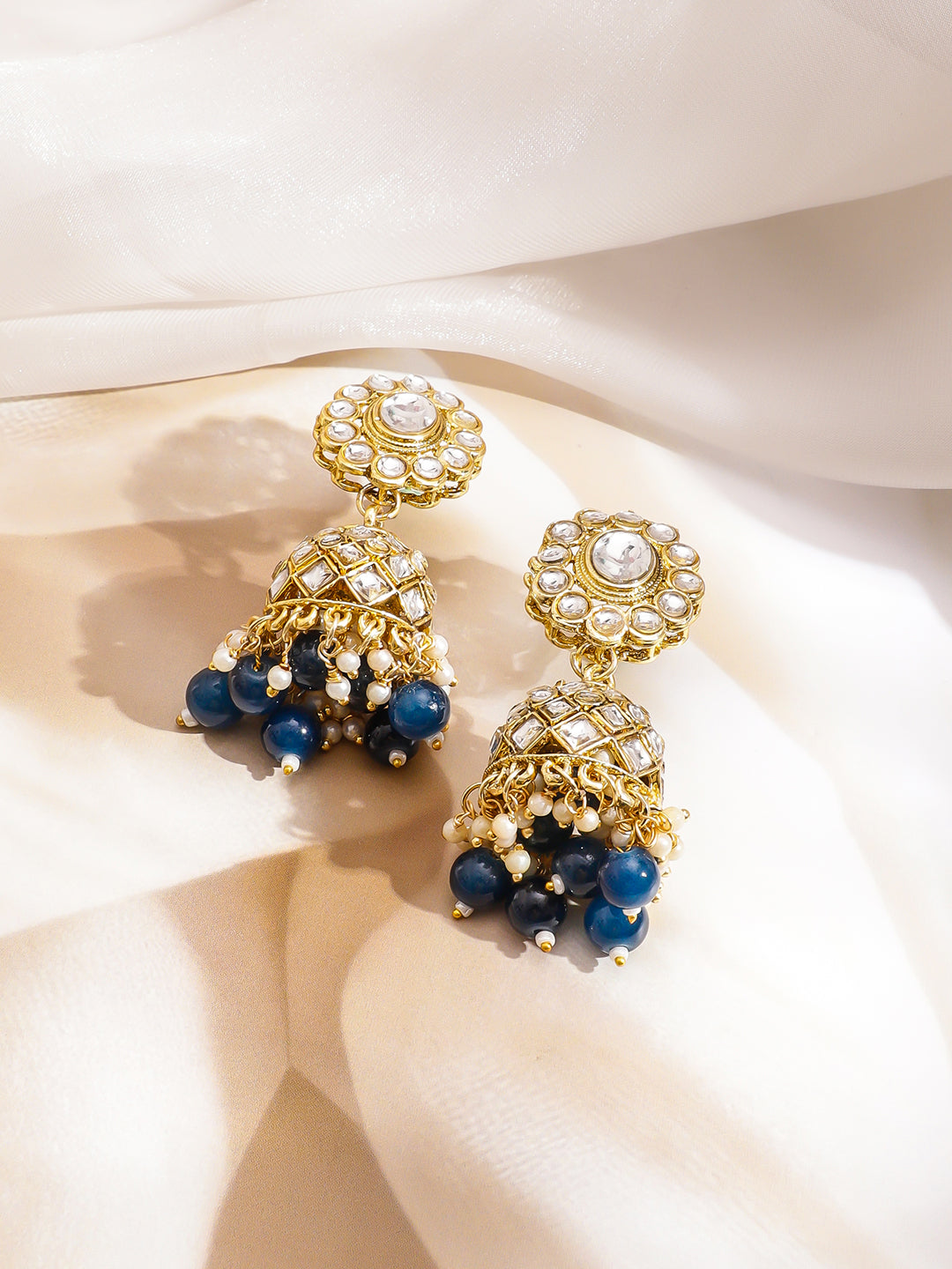 Chic Blue Cascade Kundan Choker Set フリーサイズ