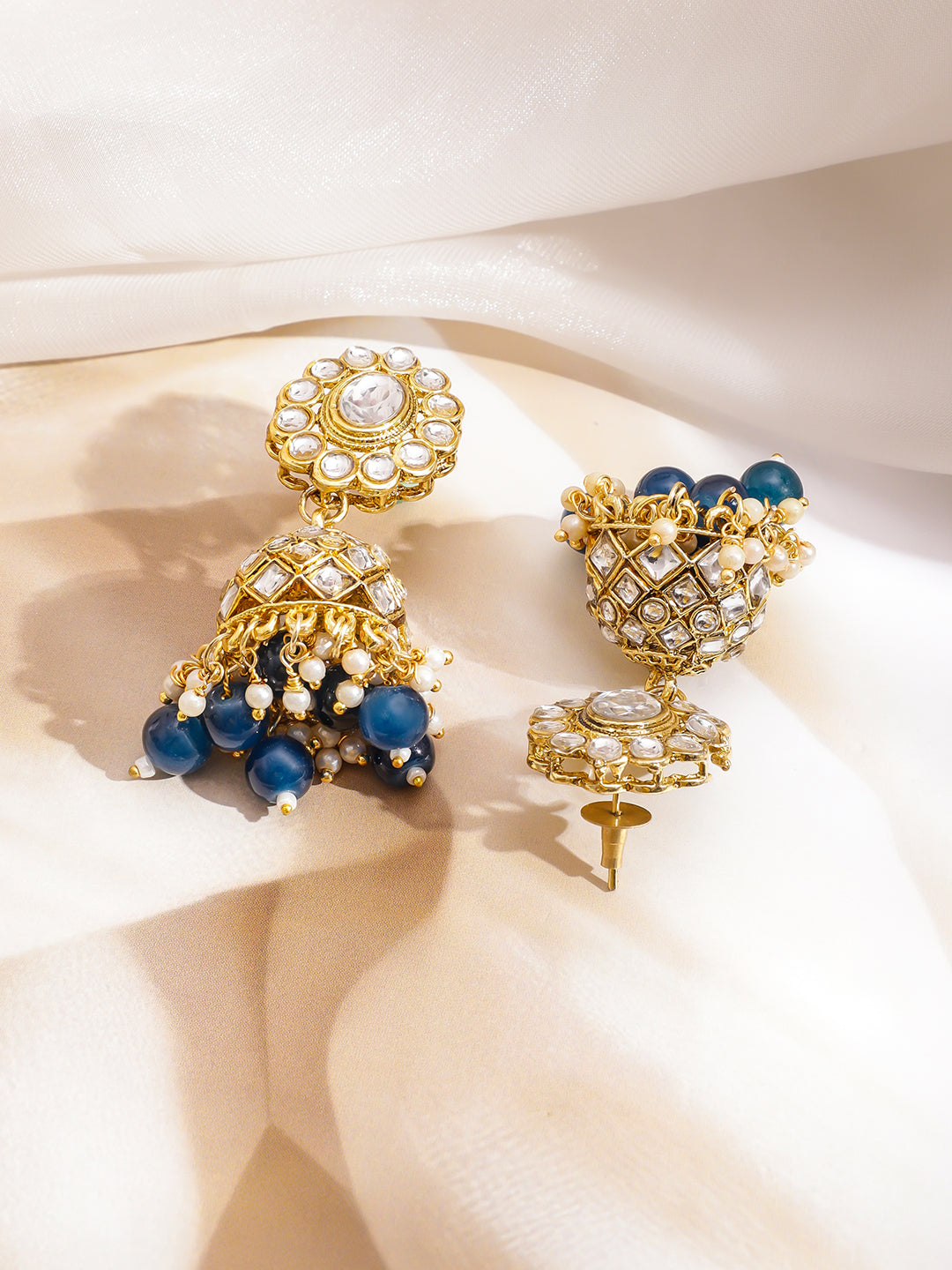 Chic Blue Cascade Kundan Choker Set フリーサイズ
