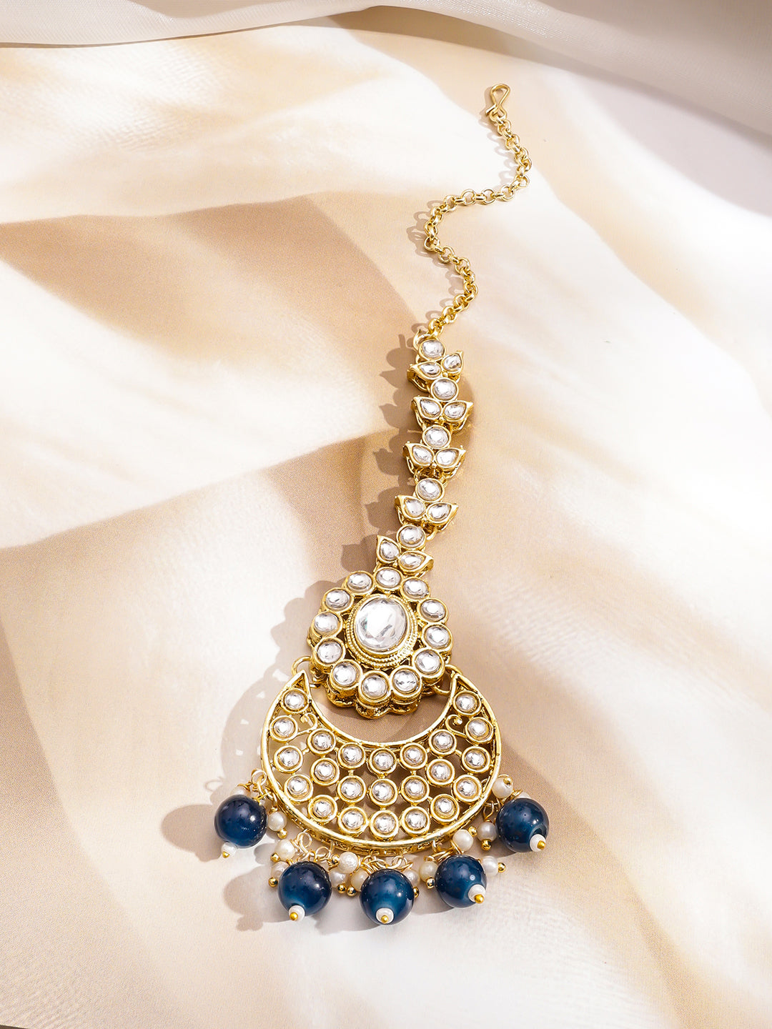 Chic Blue Cascade Kundan Choker Set フリーサイズ