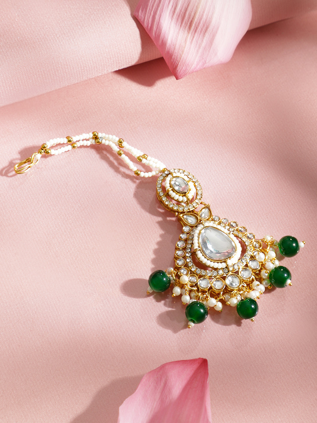 Pearls of Serenity in Emerald Bloom Necklace Set フリーサイズ