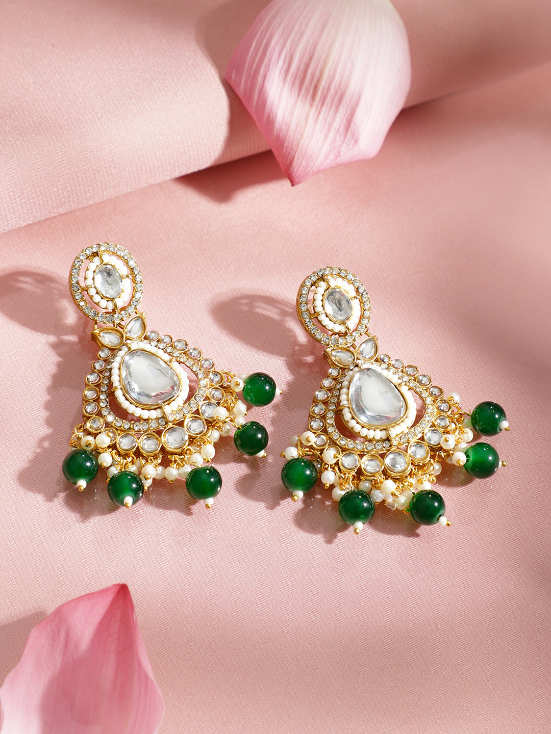 Pearls of Serenity in Emerald Bloom Necklace Set フリーサイズ