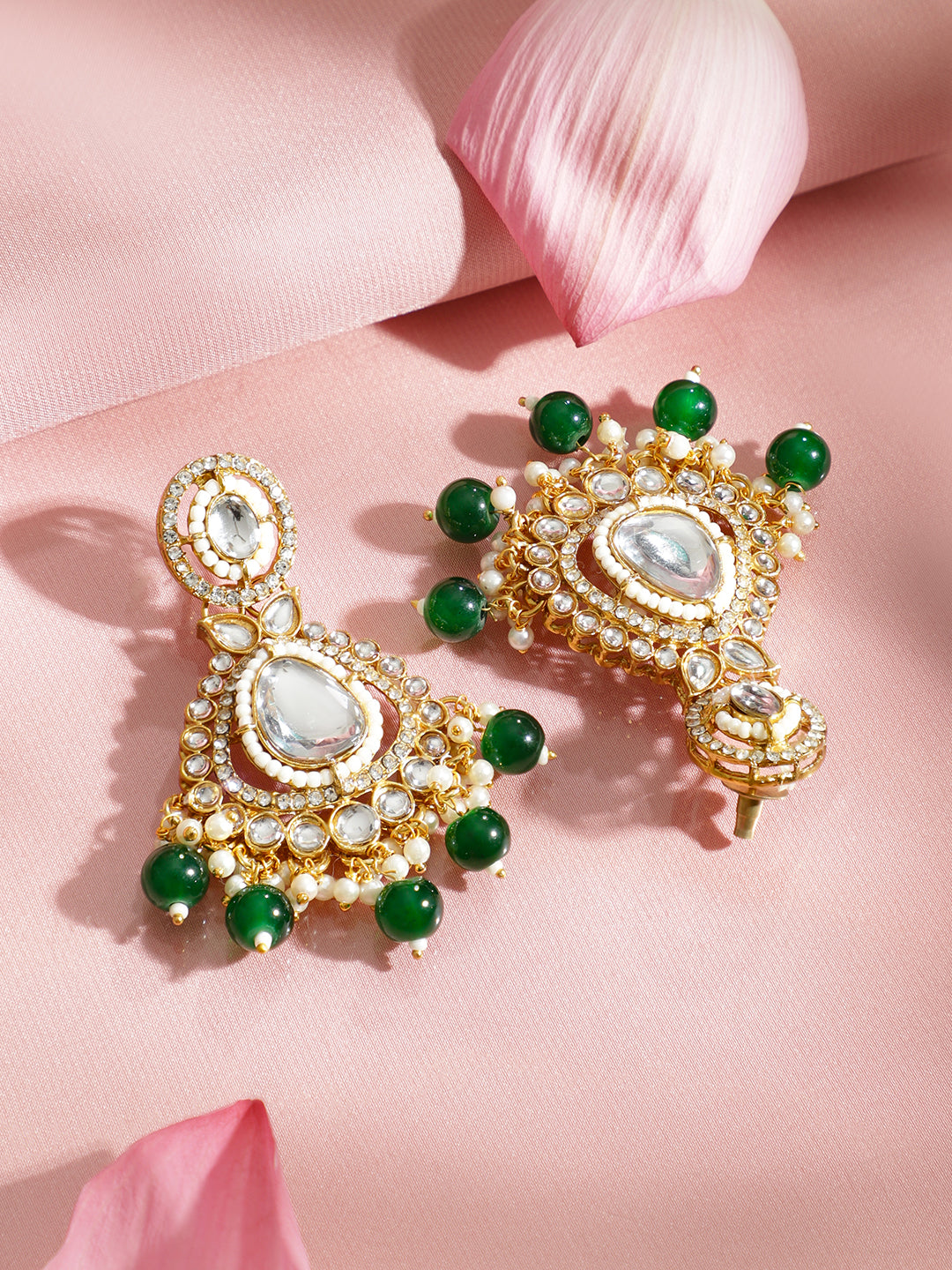 Pearls of Serenity in Emerald Bloom Necklace Set フリーサイズ
