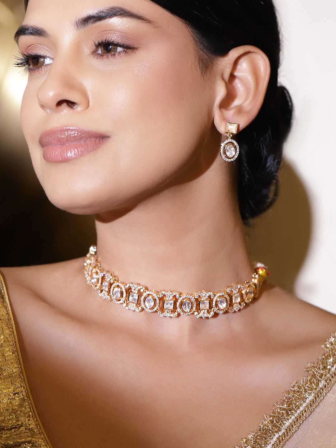 Moonlit Kundan Necklace Set フリーサイズ