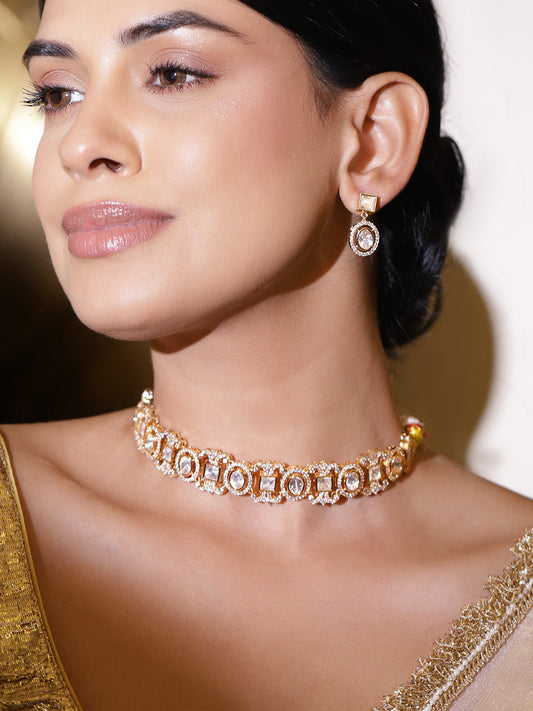 Moonlit Kundan Necklace Set フリーサイズ