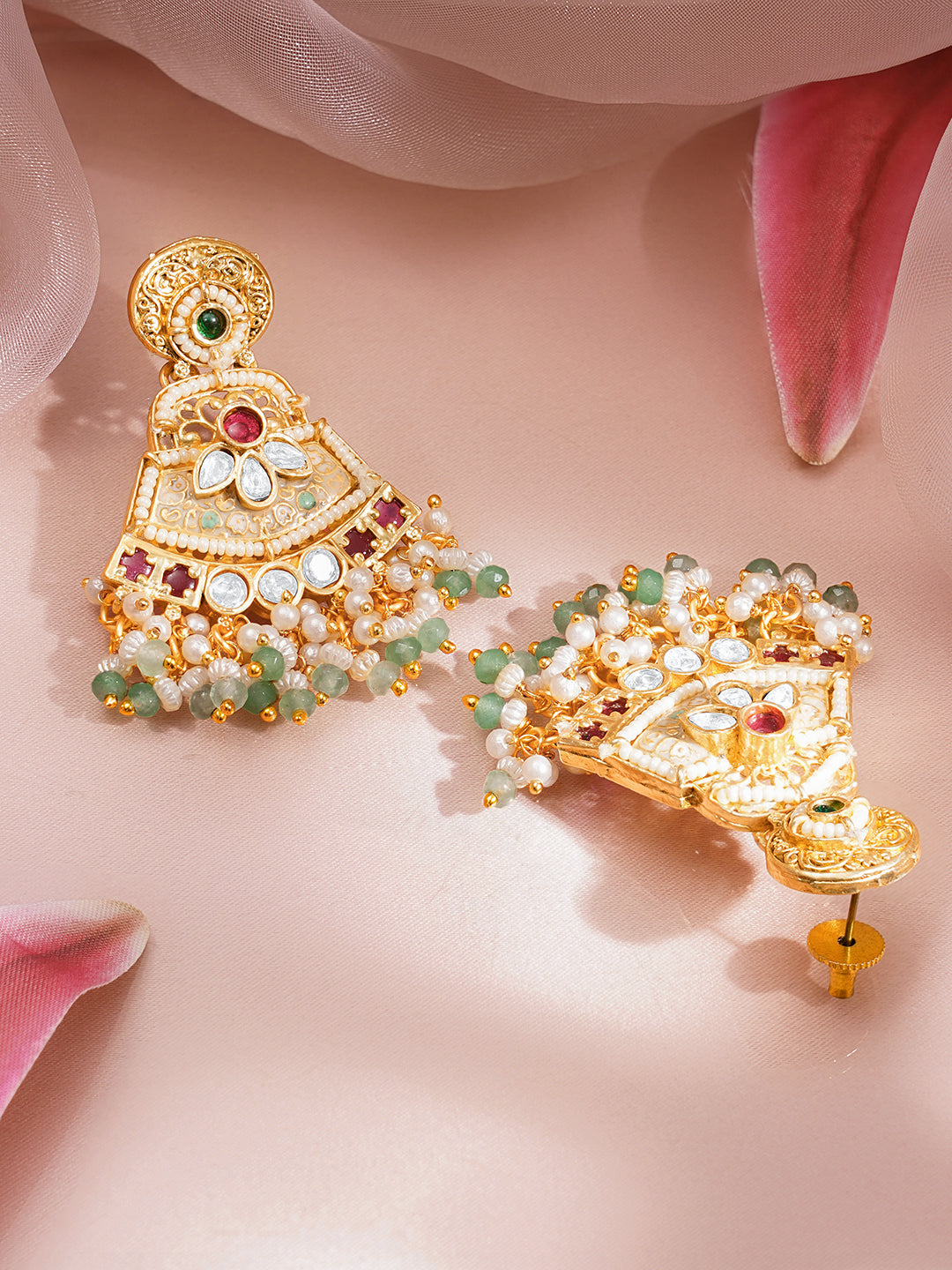 Royal Pearl Kundan Necklace Set フリーサイズ