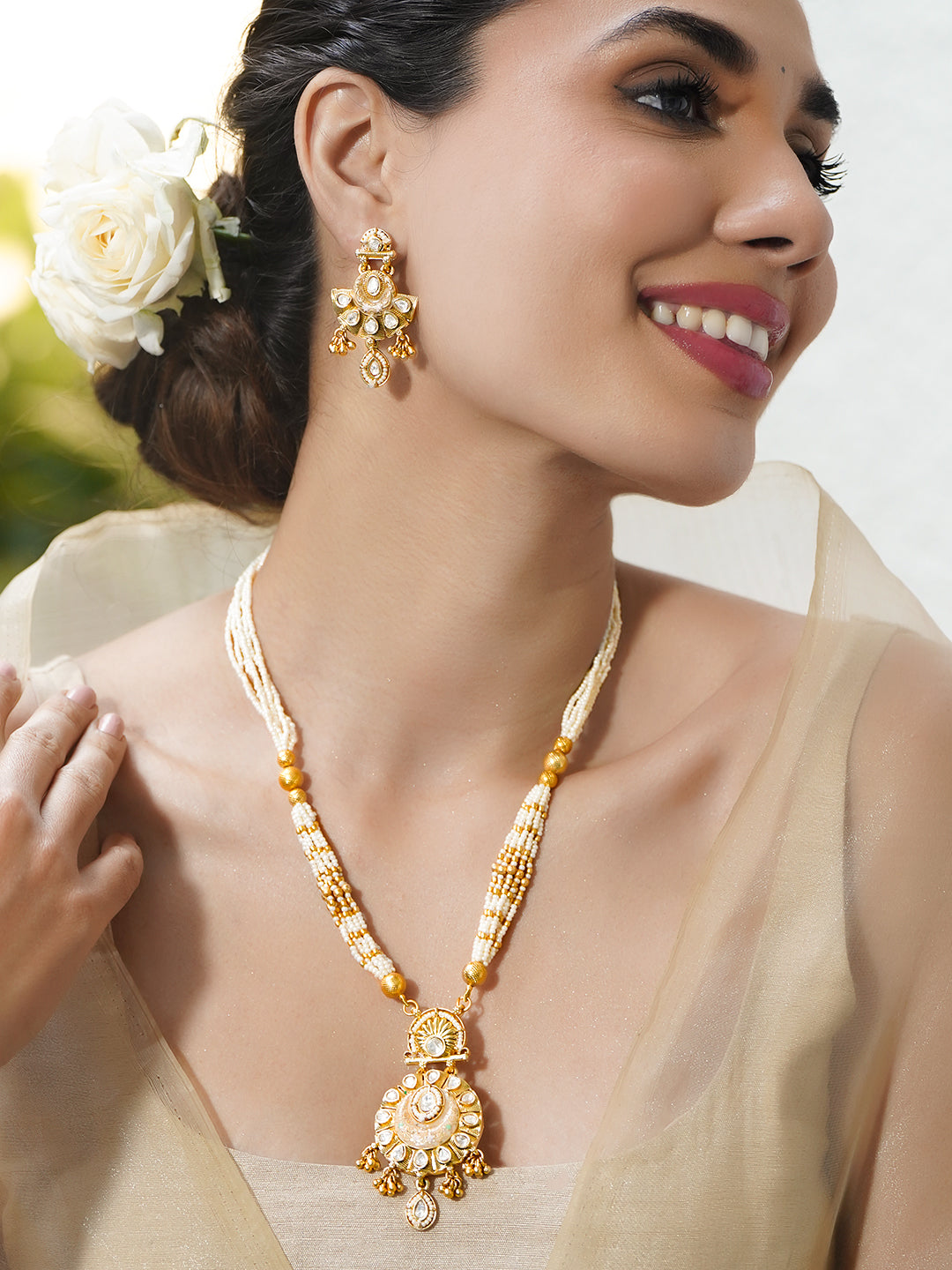 Kundan Dreams Necklace Set フリーサイズ