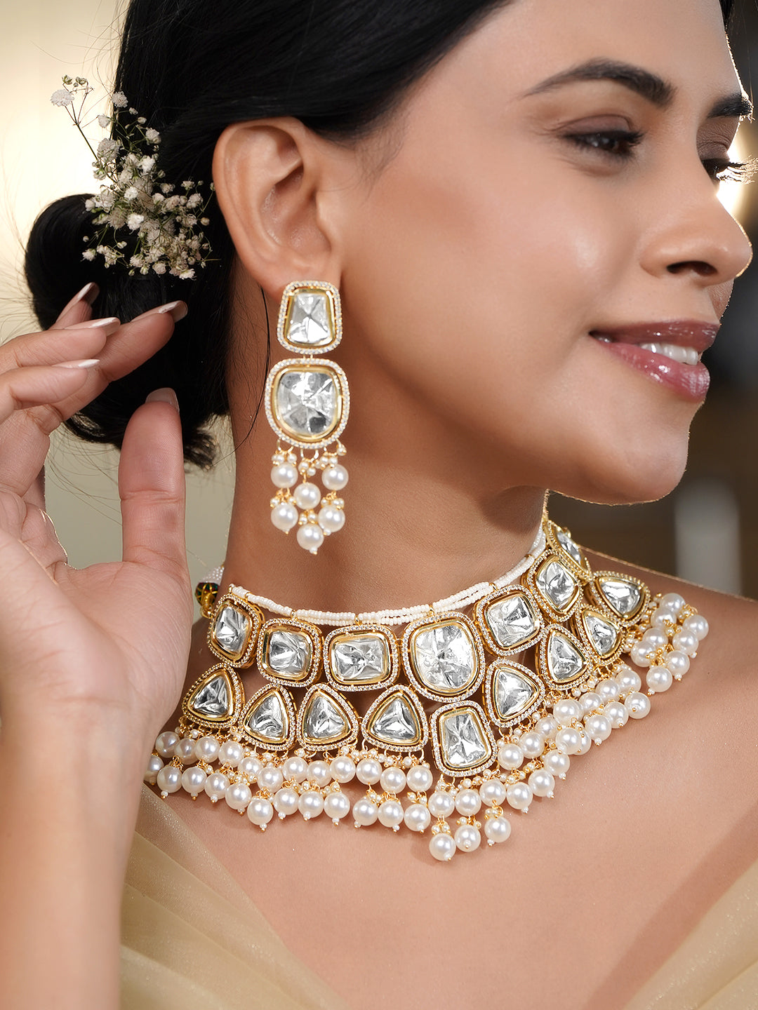 Wedding Glow Kundan Polki Choker Set フリーサイズ