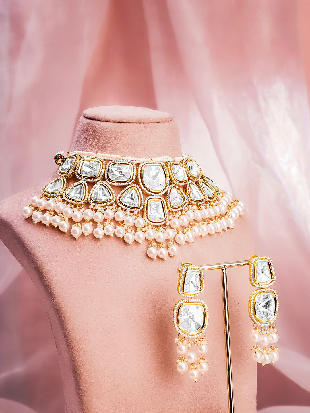Wedding Glow Kundan Polki Choker Set フリーサイズ