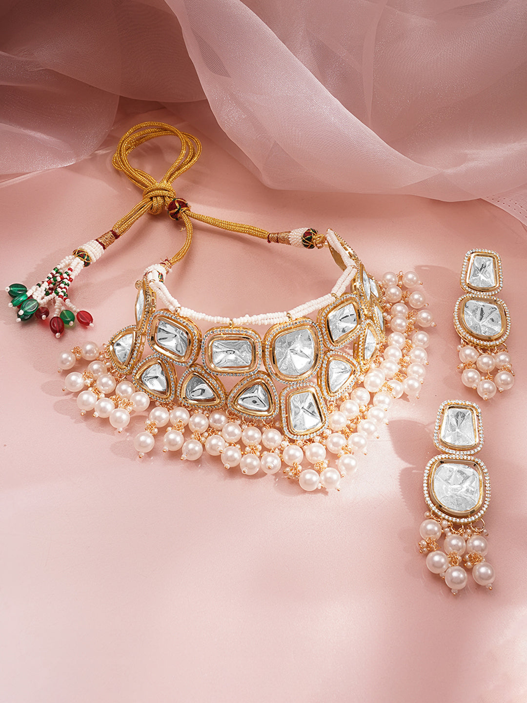 Wedding Glow Kundan Polki Choker Set フリーサイズ