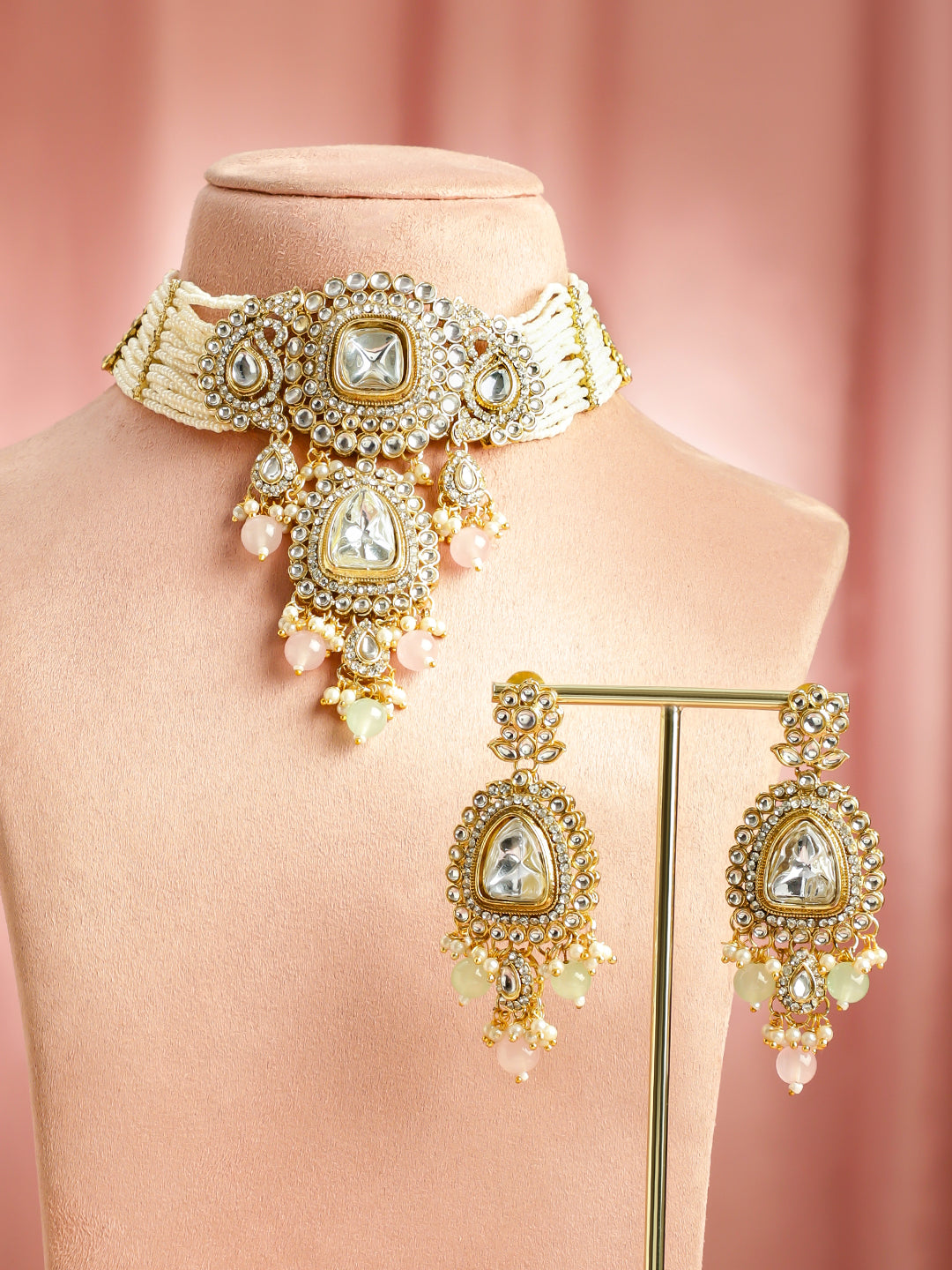 Pastel Charm Pink & Green Choker Set フリーサイズ