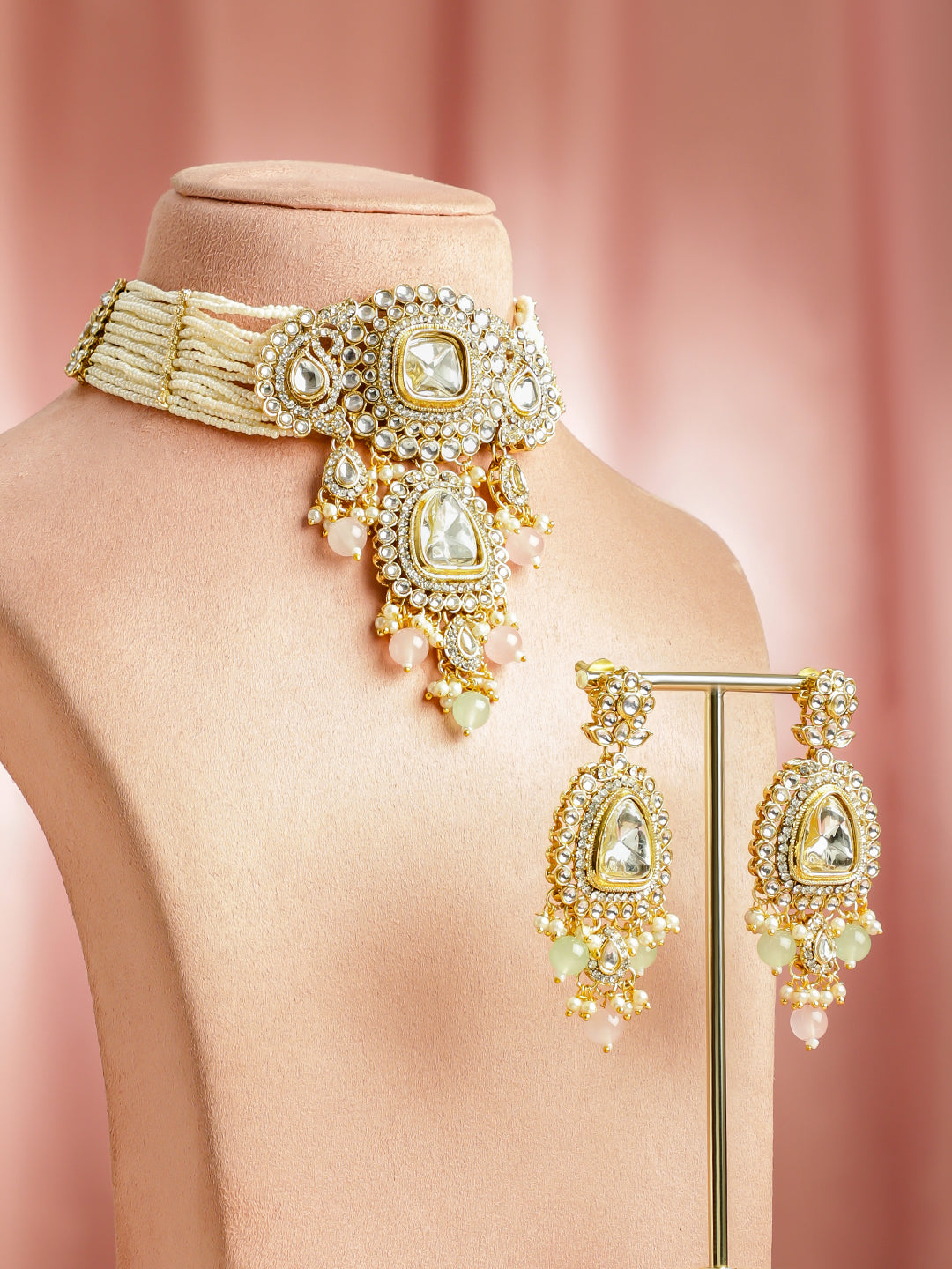 Pastel Charm Pink & Green Choker Set フリーサイズ