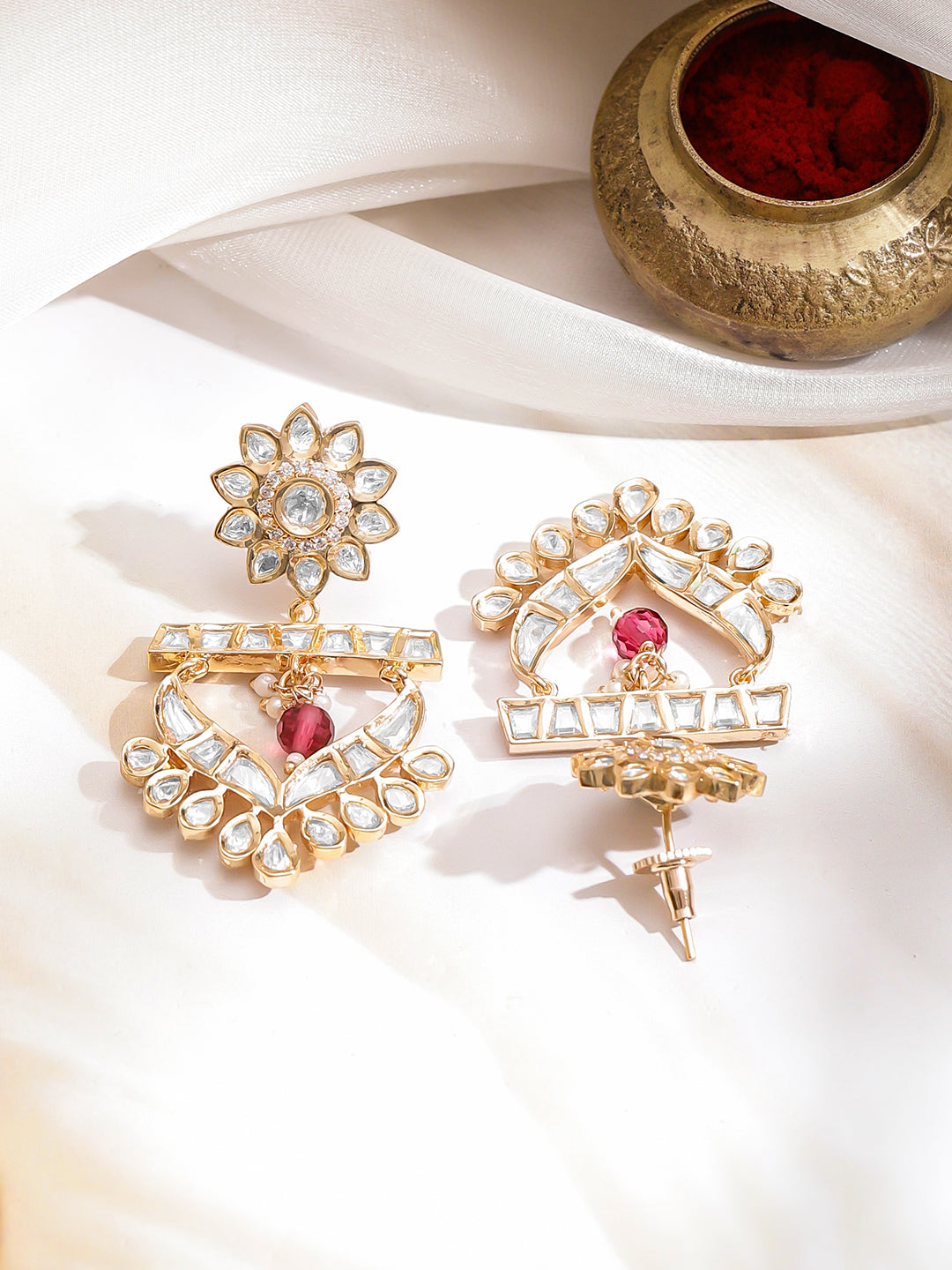 Stunning Royal Kundan and Ruby Necklace Set フリーサイズ