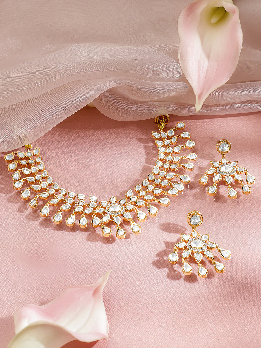 White Tear Drop Necklace Set フリーサイズ