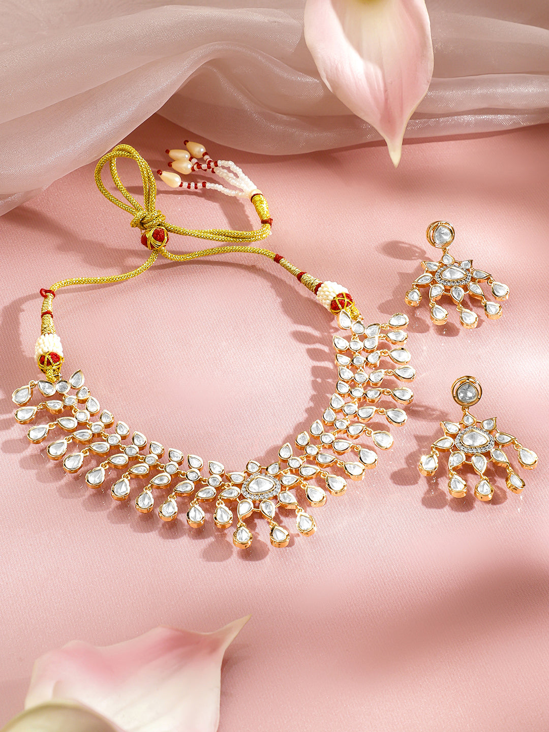 White Tear Drop Necklace Set フリーサイズ