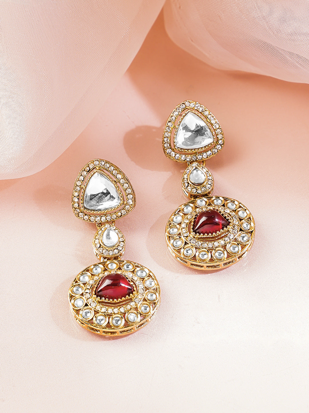 Multicolor Cubic Zirconia Kundan Set フリーサイズ