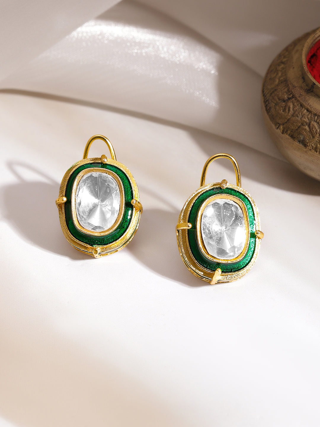 Regal Green Enamel Kundan Choker Set フリーサイズ