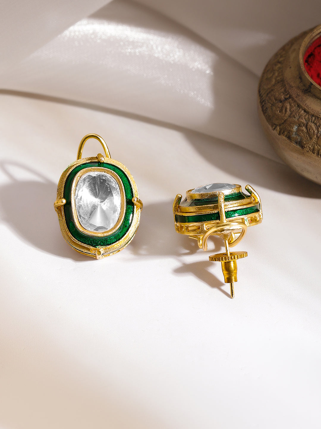 Regal Green Enamel Kundan Choker Set フリーサイズ
