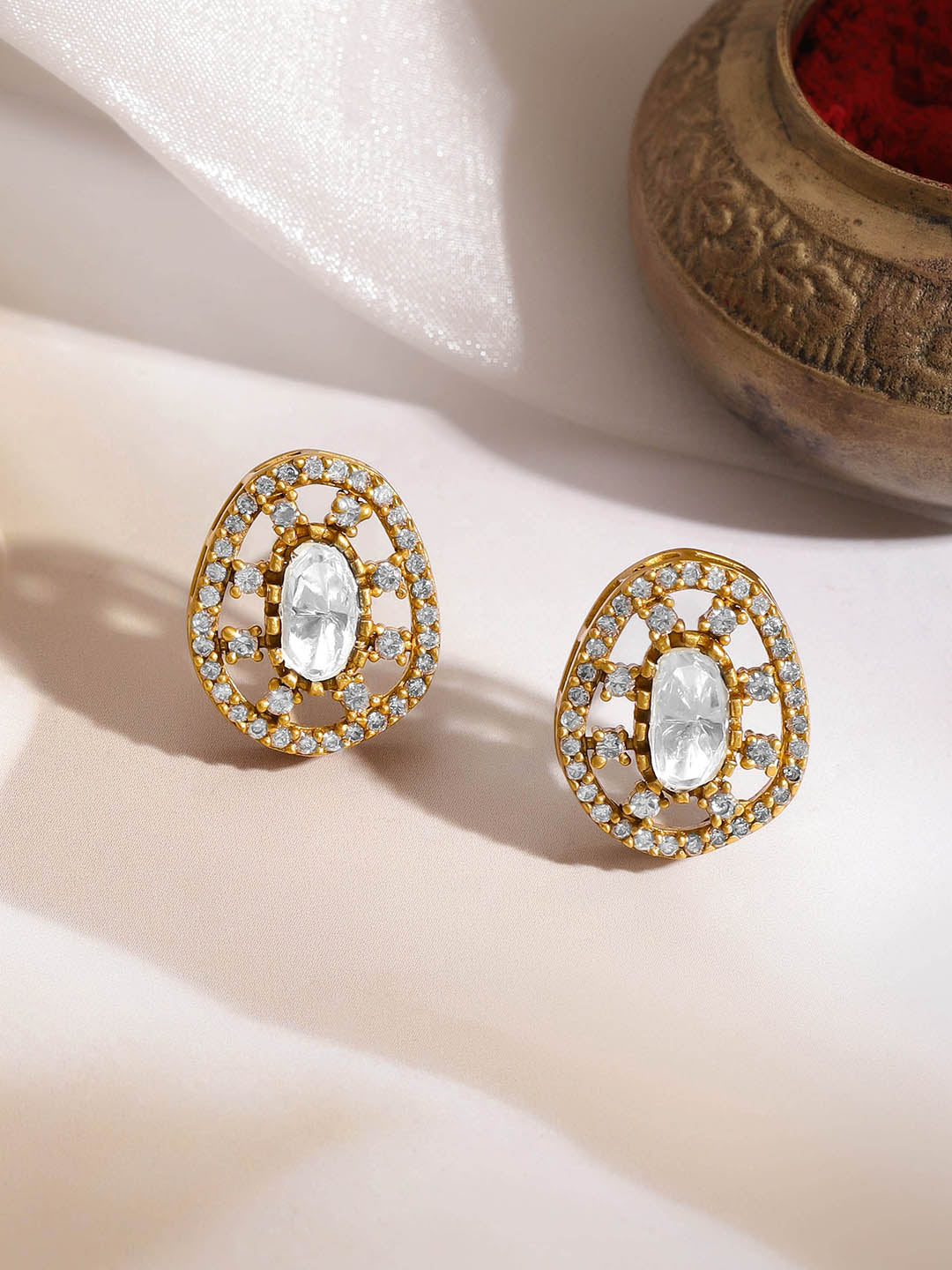 Kundan & Diamond Charm Necklace Set フリーサイズ