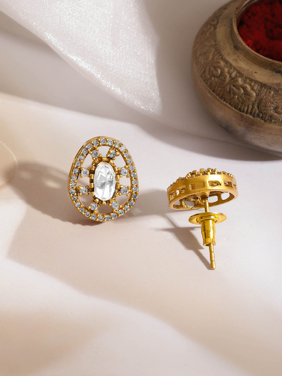 Kundan & Diamond Charm Necklace Set フリーサイズ