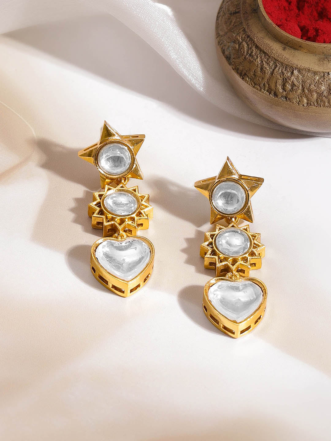 Statement Celestial Kundan Necklace Set フリーサイズ