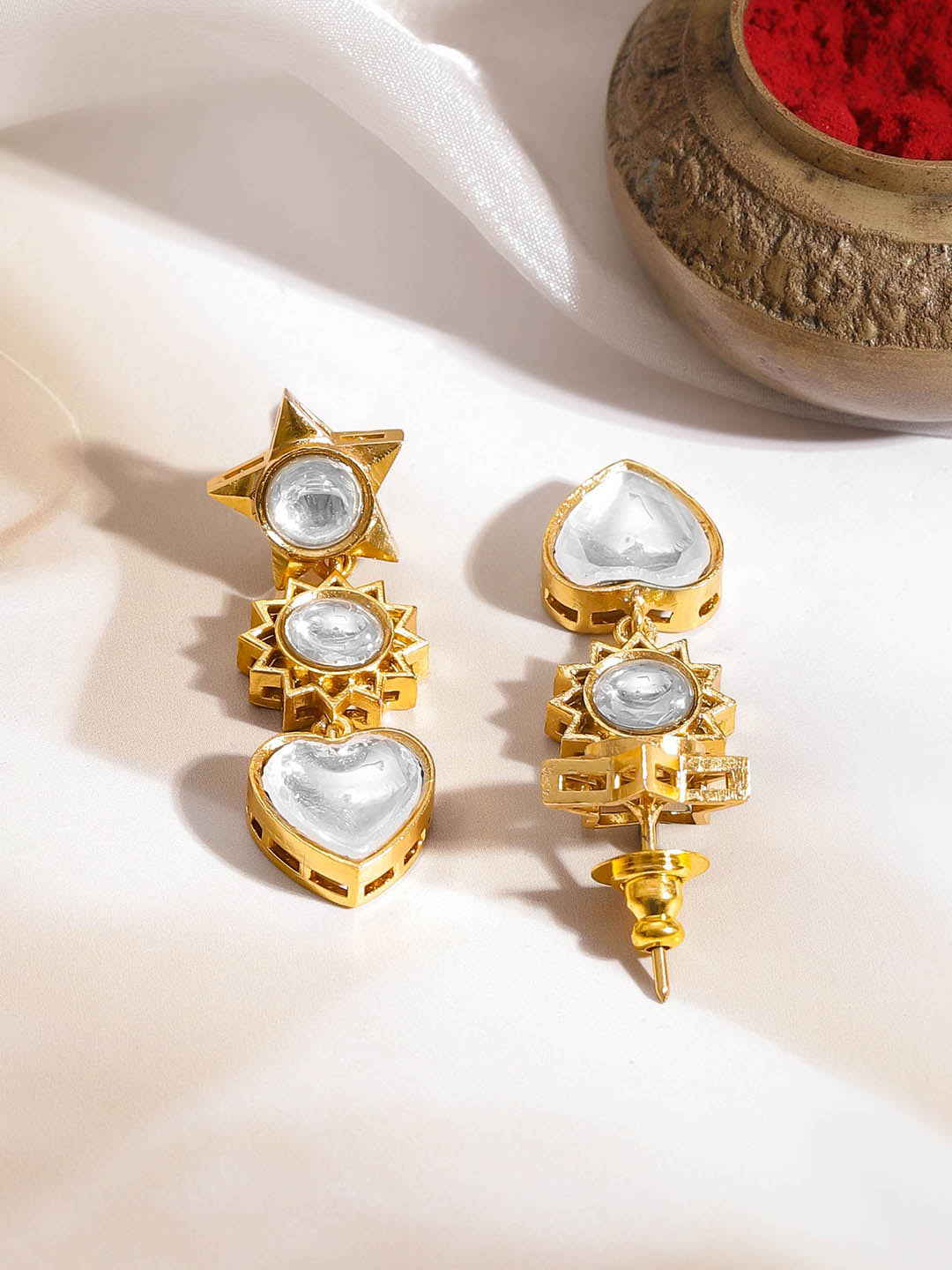 Statement Celestial Kundan Necklace Set フリーサイズ