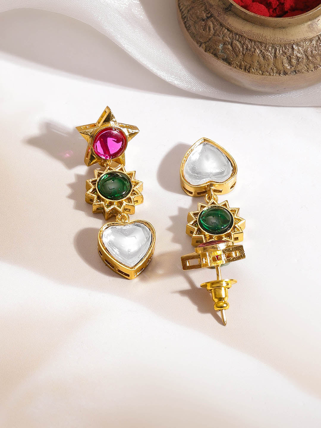 Multi-Charm Kundan Diamond Statement Set フリーサイズ
