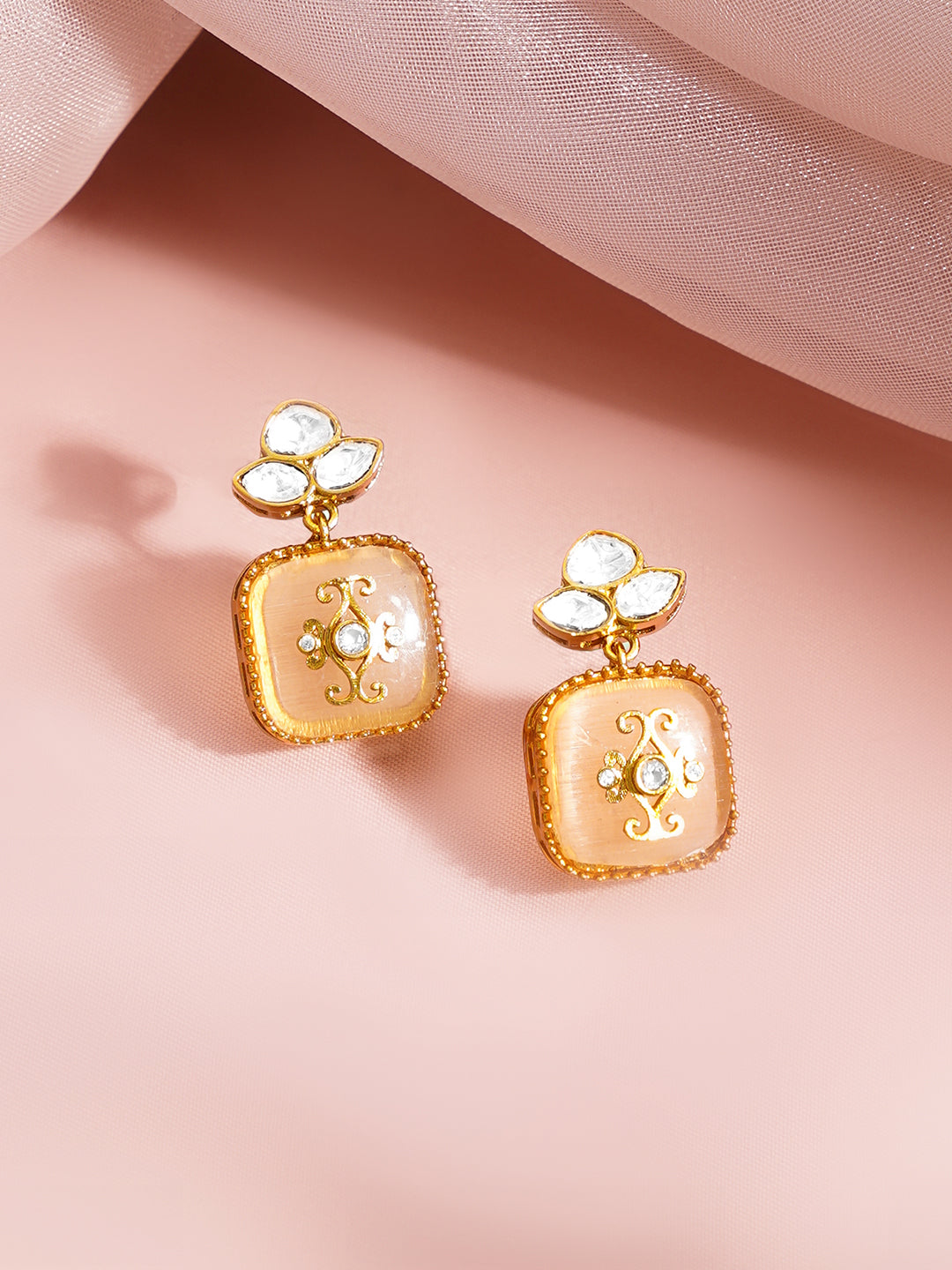 Peach Luxe Charm Drop Necklace Set フリーサイズ