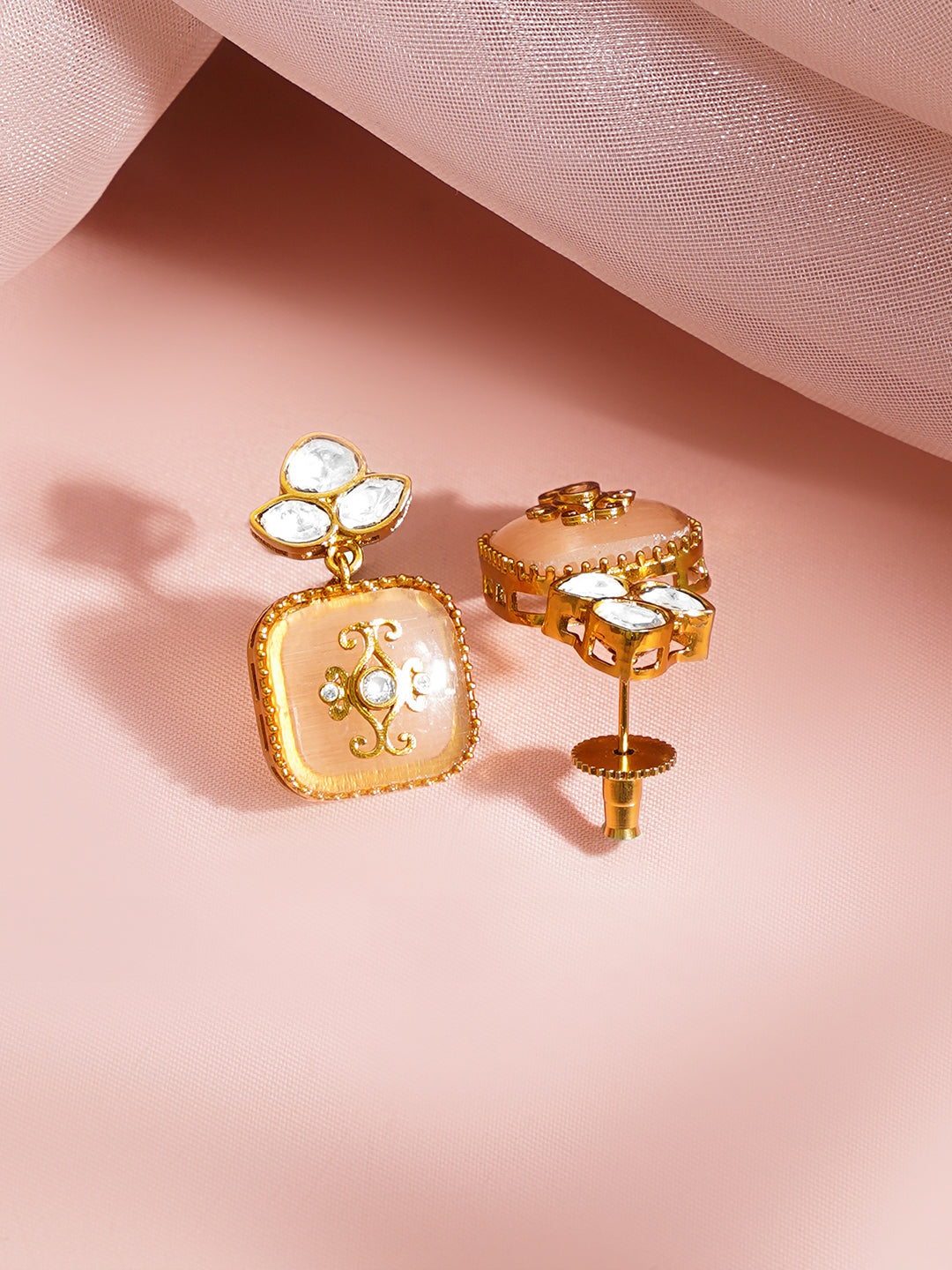 Peach Luxe Charm Drop Necklace Set フリーサイズ