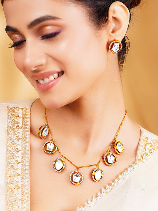 Golden Charm Glow Drop Necklace Length - 23 cm
