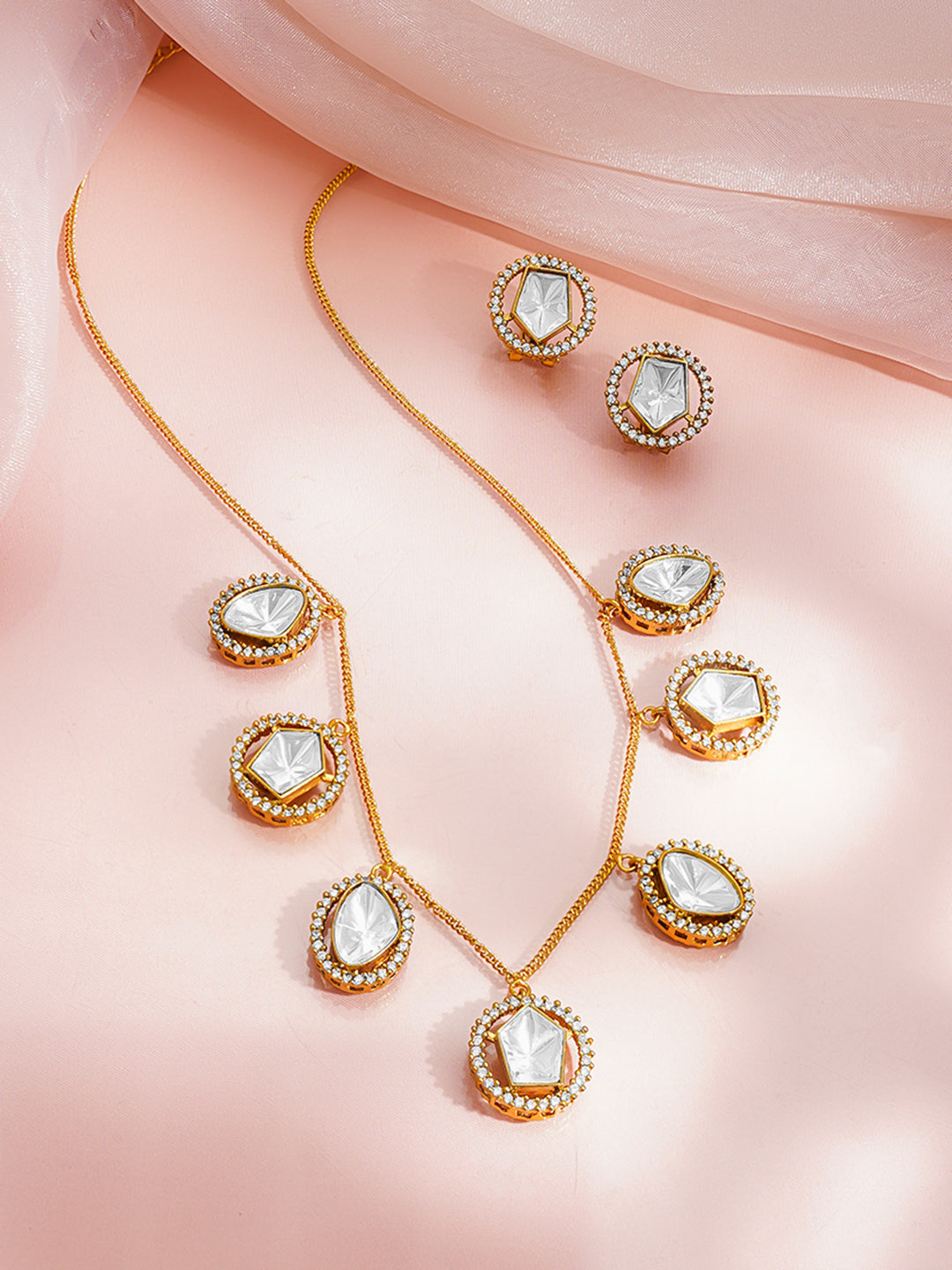 Golden Charm Glow Drop Necklace Length - 23 cm