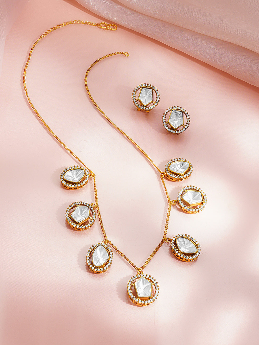 Golden Charm Glow Drop Necklace Length - 23 cm