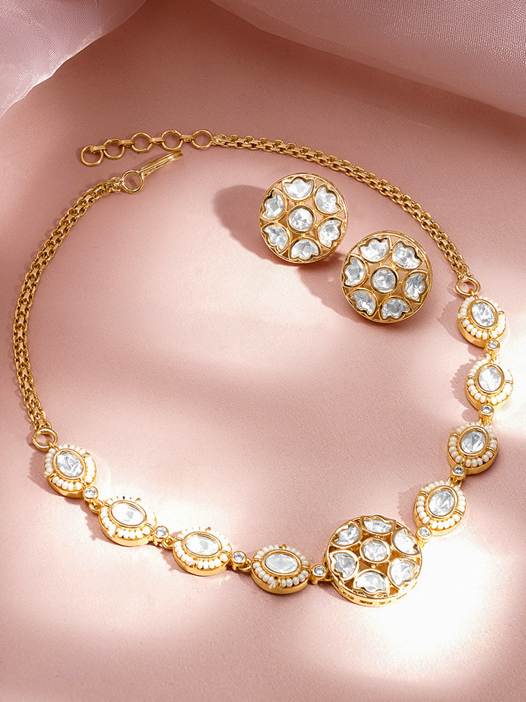 Timeless Kundan Choker Necklace Set フリーサイズ