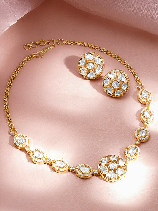 Timeless Kundan Choker Necklace Set フリーサイズ