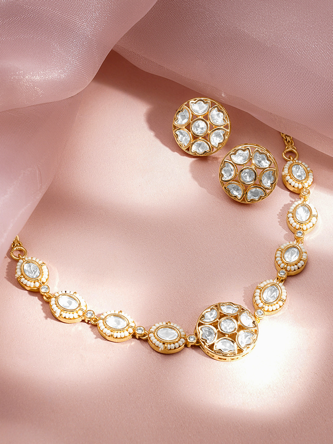 Timeless Kundan Choker Necklace Set フリーサイズ