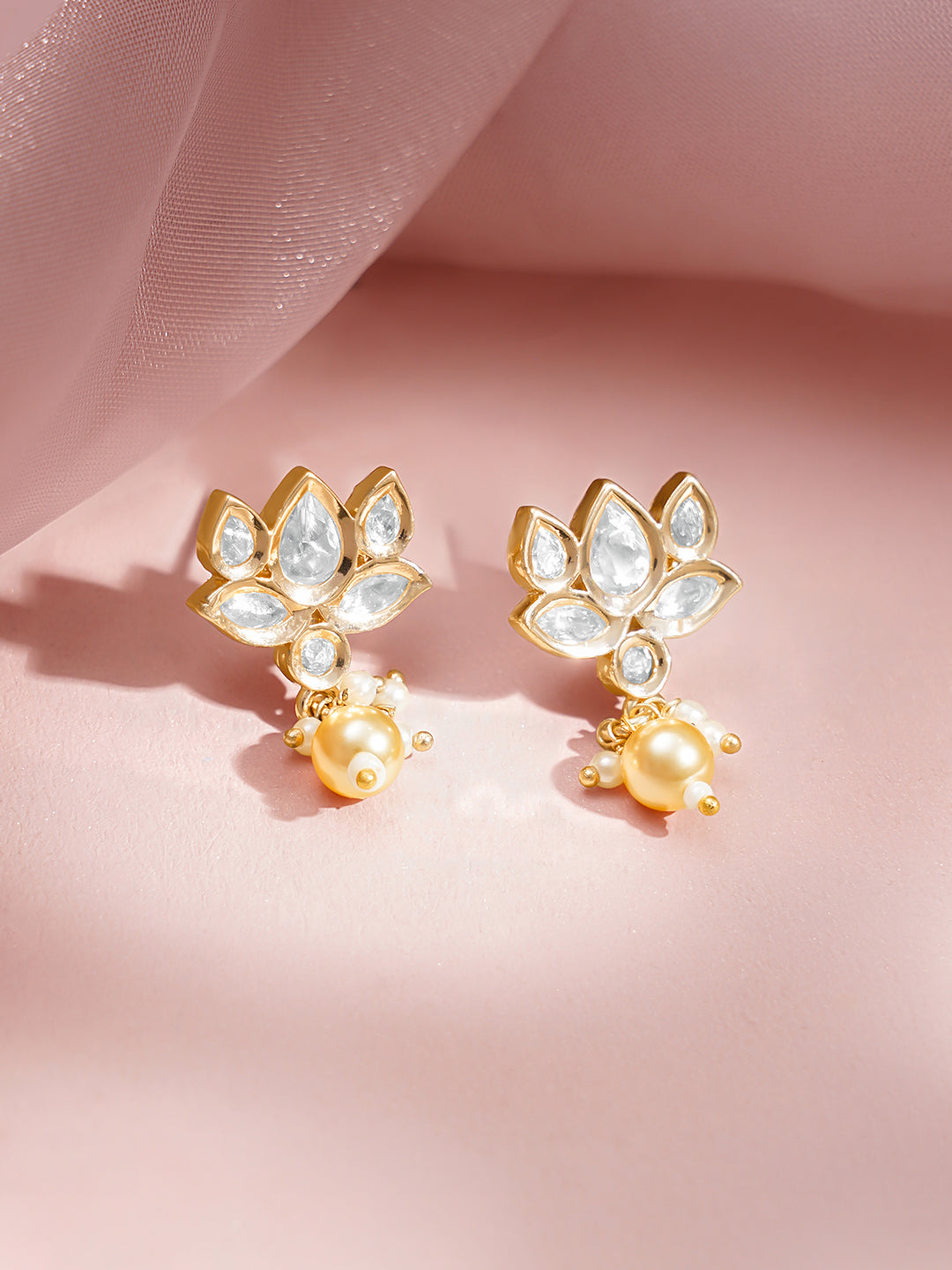 Wedding Bloom Kundan Pearl Necklace Set フリーサイズ