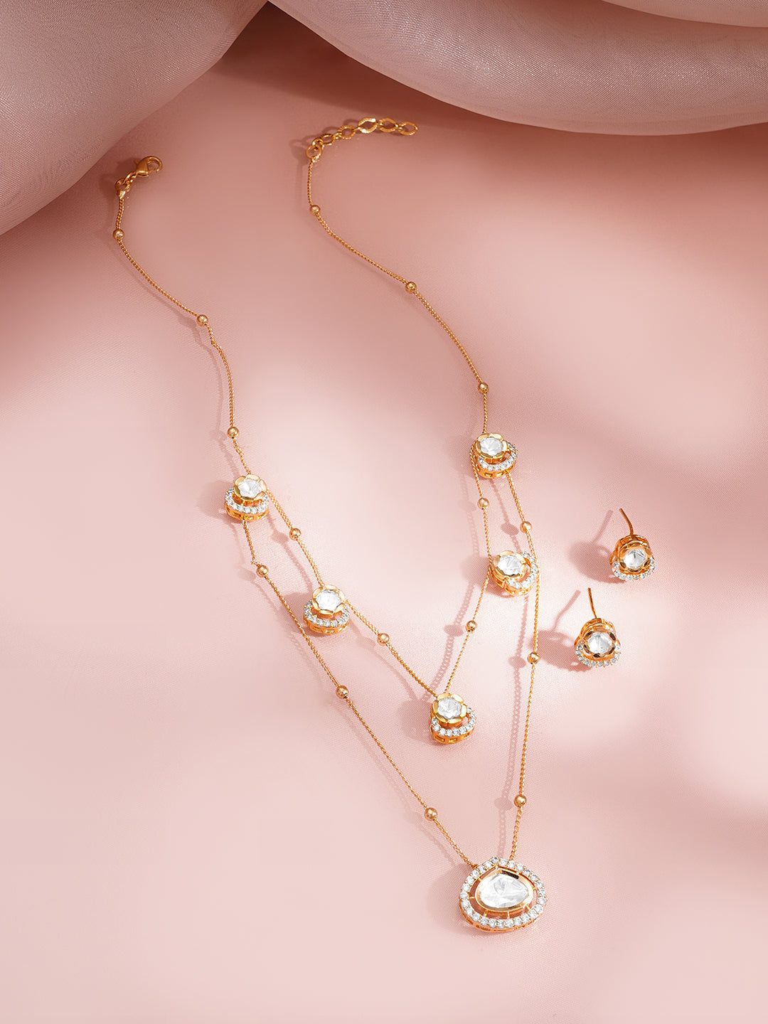 Layered Glow Charm Necklace Set フリーサイズ