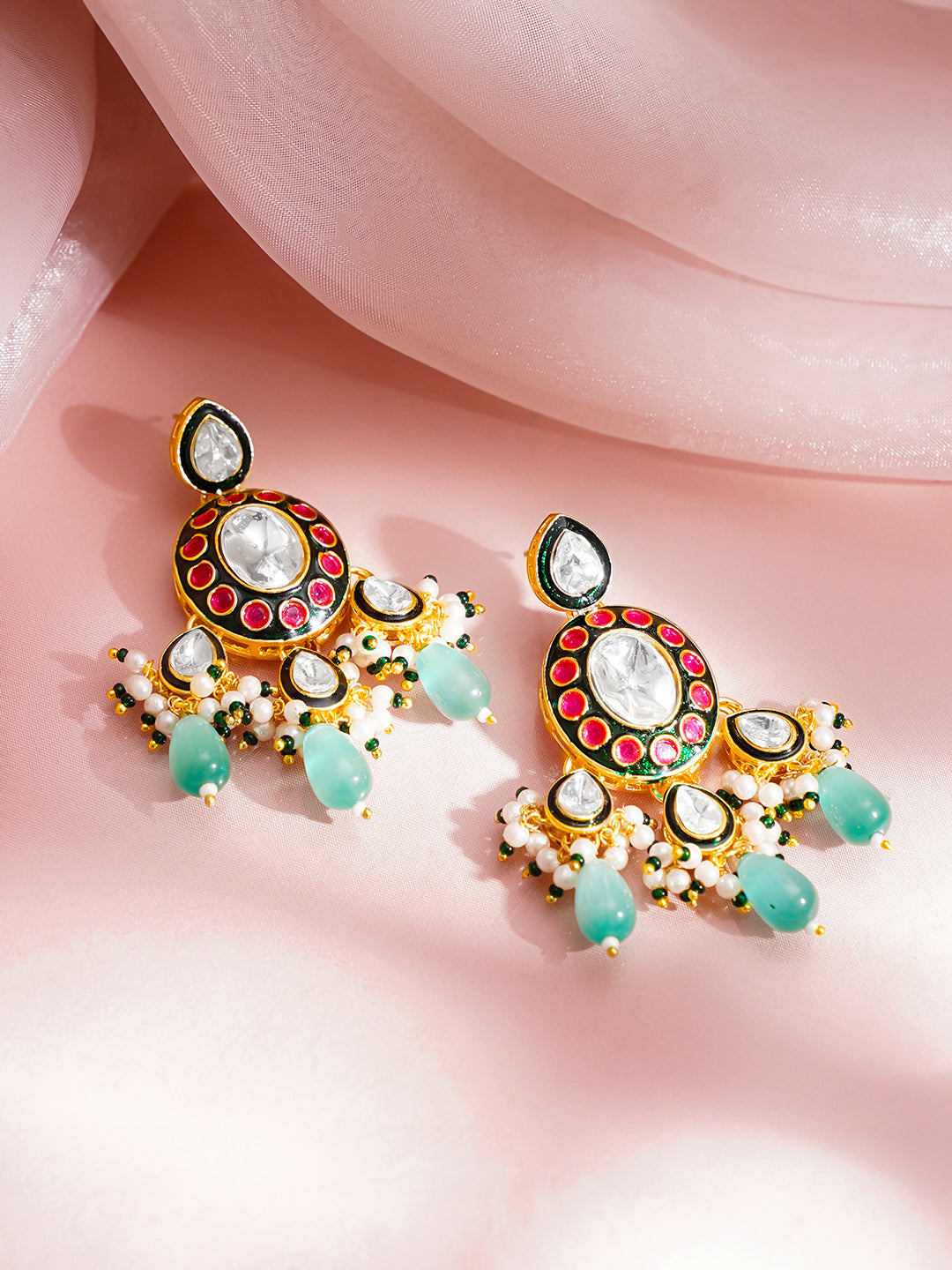 【Rubans】 Bridal Glow Kundan Statement Necklace Set｜ブライダルグロー クンダン ステートメント ネックレスセット